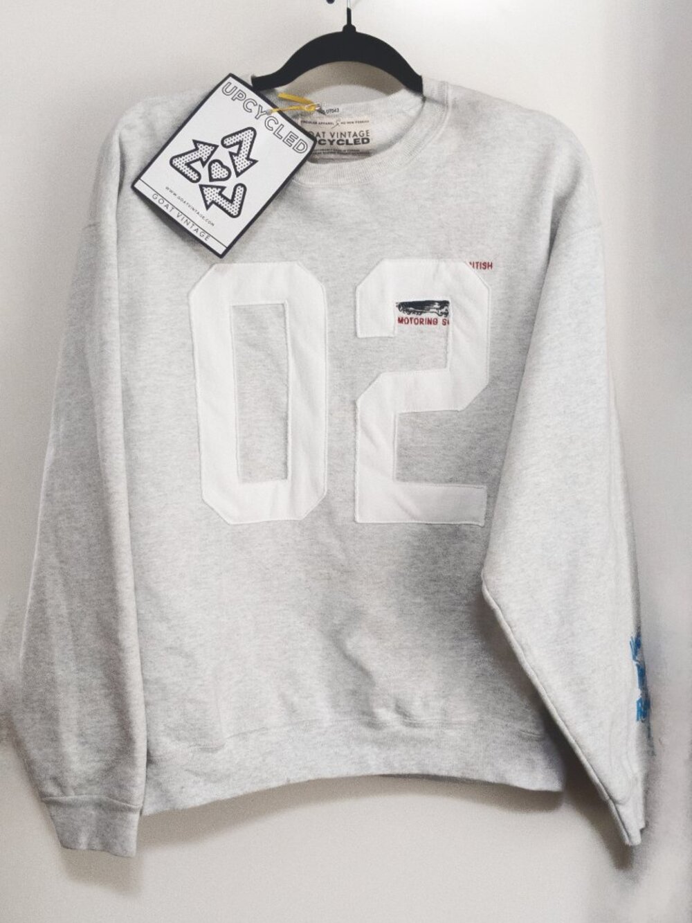 Goat Vintage Rework Women's Small Varsity Sweatshirt Heather Grey Sports Numbers